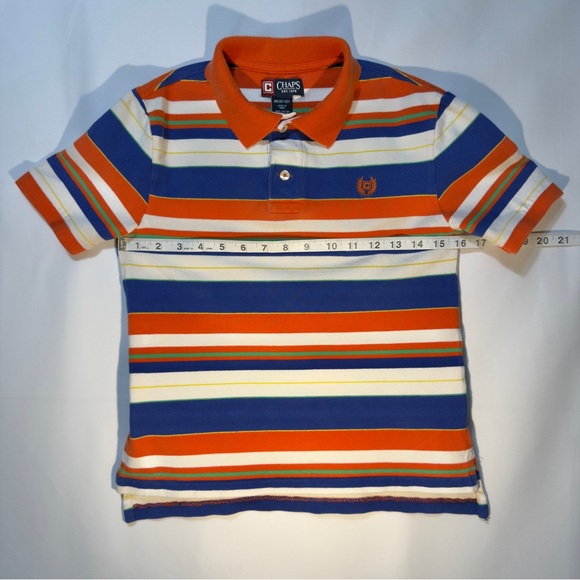 Chaps Boys Striped Short Sleeve Polo Shirt Size M (10-12) ~ Excellent - Picture 3 of 8
